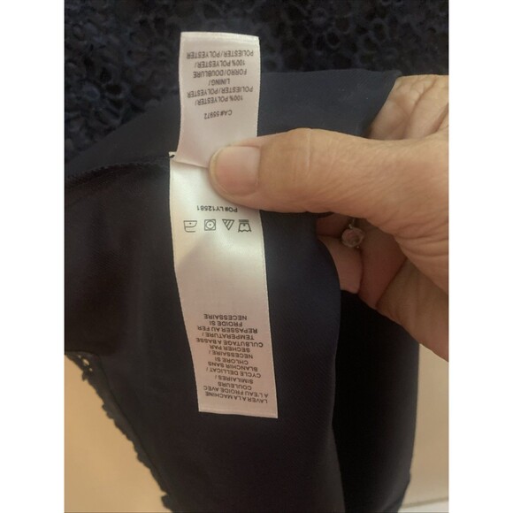 Laundry Shelli Segal Lace Sheath Dress Inkblot Navy Blue 8 NWT Cocktail Formal - Picture 11 of 11
